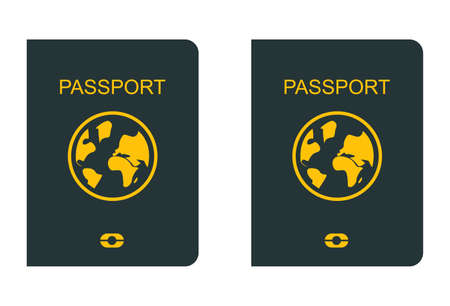 Vector Passport template. International passport with sample. Document for travel and immigrationのイラスト素材