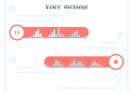Voice messaging correspondence. Vector image modern flat styleのイラスト素材