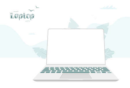 Laptop in modern cartoon design. vector illustrationのイラスト素材