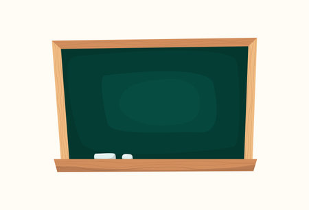 Blackboard with wooden frame, school chalkboard. Vector modern cartoon illustrationのイラスト素材