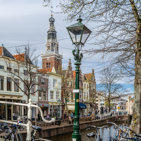 ALKMAAR, THE NETHERLANDS - APRIL 22, 2016: Urban landscape in Alkmaar, the Netherlandsのeditorial素材