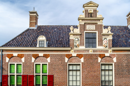 Traditional Dutch architecture in Alkmaar, the Netherlandsの写真素材