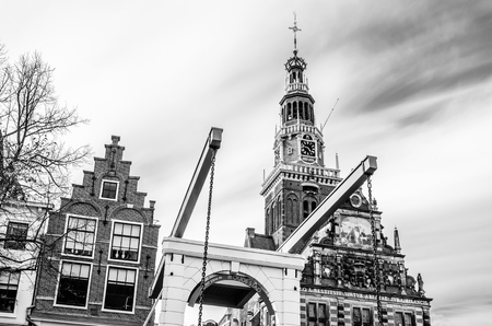 Typical bridge in Alkmaar, the Netherlandsの写真素材