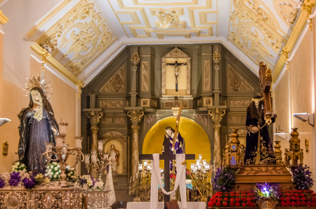 Traditional Spanish Holy Week procession old sculpture