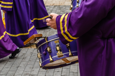 Traditional Spanish Holy Week procession in Palencia