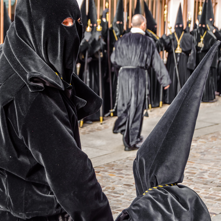 ZAMORA, SPAIN - MARCH 25, 2016: Traditional Spanish Holy Week (Semana Santa) procession on Holy Friday in the streets of Zamora(Castilla y Leon), Spainのeditorial素材