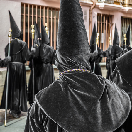 ZAMORA, SPAIN - MARCH 25, 2016: Traditional Spanish Holy Week (Semana Santa) procession on Holy Friday in the streets of Zamora(Castilla y Leon), Spainのeditorial素材