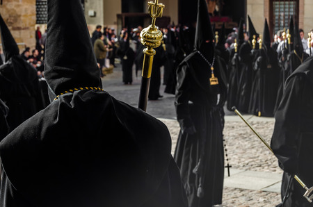 ZAMORA, SPAIN - MARCH 25, 2016: Traditional Spanish Holy Week (Semana Santa) procession on Holy Friday in the streets of Zamora(Castilla y Leon), Spainのeditorial素材