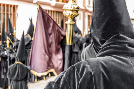 ZAMORA, SPAIN - MARCH 25, 2016: Traditional Spanish Holy Week (Semana Santa) procession on Holy Friday in the streets of Zamora(Castilla y Leon), Spainのeditorial素材