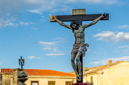 ZAMORA, SPAIN - MARCH 25, 2016: Traditional Spanish Holy Week (Semana Santa) procession on Holy Friday in the streets of Zamora(Castilla y Leon), Spainのeditorial素材