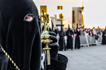 ZAMORA, SPAIN - MARCH 25, 2016: Traditional Spanish Holy Week (Semana Santa) procession on Holy Friday in the streets of Zamora(Castilla y Leon), Spainのeditorial素材