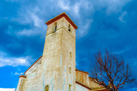 Colorful illustration of a church in Granada, Andalusia, southern Spainの写真素材