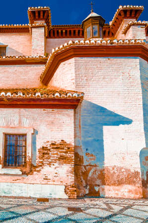 Colorful illustration of a church in Granada, Andalusia, southern Spainの写真素材