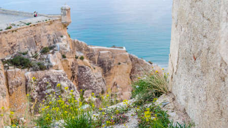 ALICANTE, SPAIN - DECEMBER 27, 2018: View of Santa Barbara castle and the Mediterranean city of Alicante, Spainのeditorial素材