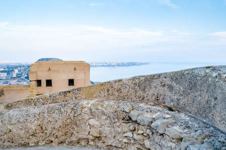 ALICANTE, SPAIN - DECEMBER 27, 2018: View of Santa Barbara castle and the Mediterranean city of Alicante, Spainのeditorial素材