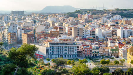 Aerial view of the Mediterranean city of Alicante, Spain