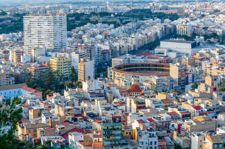 Aerial view of the Mediterranean city of Alicante, Spainの写真素材