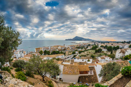 View of the Mediterranean village of Altea, Alicante province, Spainの写真素材