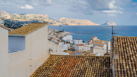 View of the Mediterranean village of Altea, Alicante province, Spainの写真素材
