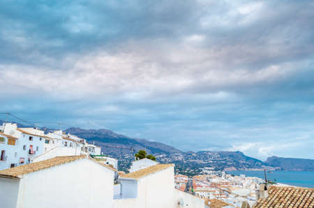View of the Mediterranean village of Altea, Alicante province, Spainの写真素材