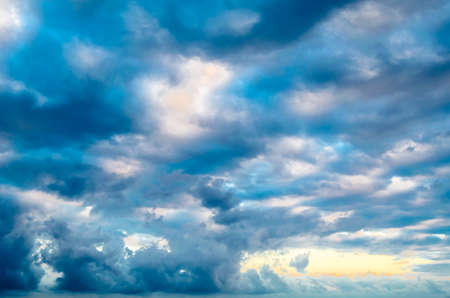 Cloudy sky view at sunset, nature background
