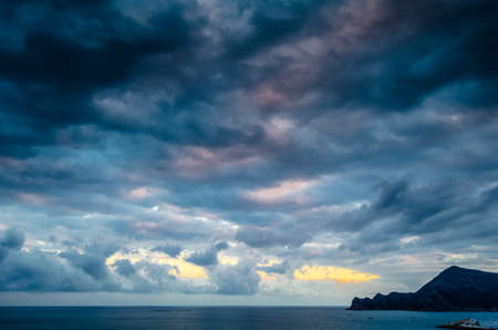 Seascape in the Mediterranean village of Altea (Alicante province), Spainの写真素材
