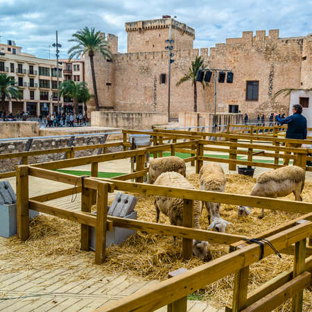 ELCHE, SPAIN - DECEMBER 29, 2018: Living Nativity scene in the town of Elche, Alicante province,...
