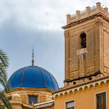 View of the Baroque basilica in the town of Elche, Alicante province, Spainの写真素材