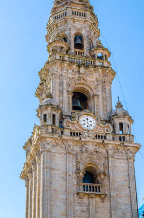 Religious architecture, cathedral of Santiago de Compostela, pilgrimage place in Spainの写真素材