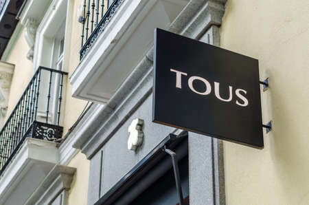 MADRID, SPAIN â MAY 12, 2021: Facade of a Tous store in Madrid, Spain. Tous is a Spanish jewelry, accessories and fashion retailerのeditorial素材