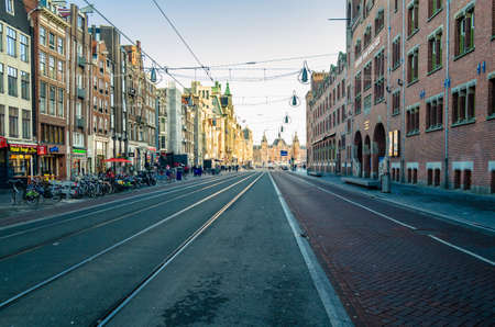 AMSTERDAM, THE NETHERLANDS - NOVEMBER 17, 2018: Urban landscape in Amsterdam, the Netherlandsのeditorial素材