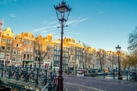 AMSTERDAM, THE NETHERLANDS - NOVEMBER 18, 2018: Urban landscape in Amsterdam, the Netherlandsのeditorial素材