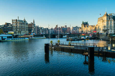 AMSTERDAM, THE NETHERLANDS - NOVEMBER 17, 2018: Urban landscape in Amsterdam, the Netherlandsのeditorial素材