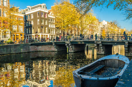 AMSTERDAM, THE NETHERLANDS - NOVEMBER 17, 2018: Urban landscape in Amsterdam, the Netherlandsのeditorial素材