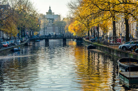 AMSTERDAM, THE NETHERLANDS - NOVEMBER 17, 2018: Urban landscape in Amsterdam, the Netherlandsのeditorial素材