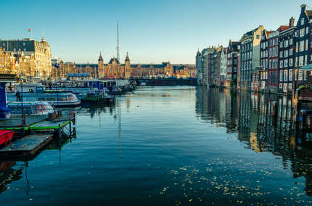 AMSTERDAM, THE NETHERLANDS - NOVEMBER 17, 2018: Urban landscape in Amsterdam, the Netherlandsのeditorial素材