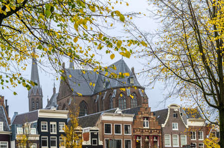 Typical Dutch architecture in Amsterdam, the Netherlandsの写真素材