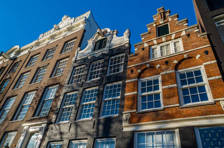 Typical Dutch architecture in Amsterdam, the Netherlandsの写真素材