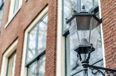 Architectural detail, typical streetlight in Amsterdam, the Netherlands