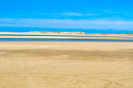 View of Usil beach in the village of Mogro, Cantabria, northern Spainの写真素材
