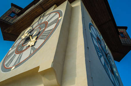 View of the clock tower (Uhrturm) in Graz, Austria; it stands on the Schlossberg