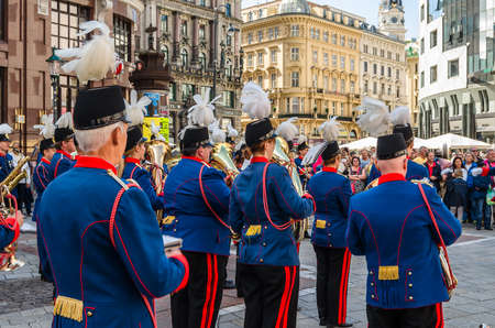 VIENNA, AUSTRIA - SEPTEMBER 1, 2013: Street orchestra playing classical music in Vienna, Austriaのeditorial素材