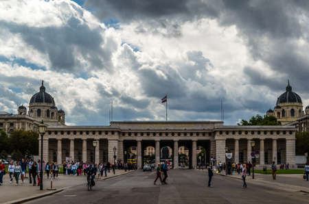 VIENNA, AUSTRIA - SEPTEMBER 1, 2013: Classical architecture and urban scene in Vienna, Austriaのeditorial素材