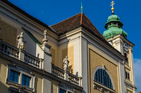 Classical architecture, beautiful church in Vienna, Austriaの写真素材