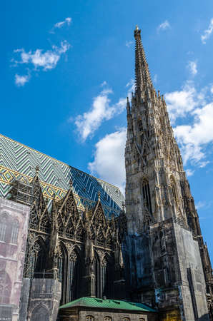 Beautiful St. Stephen Cathedral in Vienna, Austriaの写真素材