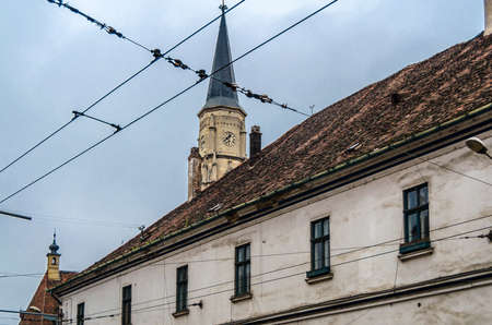 Architecture in the city of Cluj-Napoca, Transylvania, Romaniaの写真素材