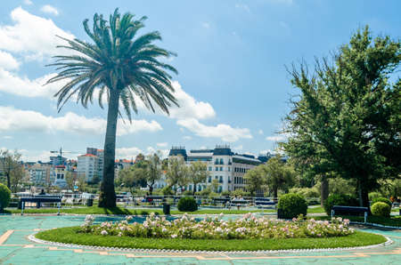 SANTANDER, SPAIN - JULY 9, 2021: View from Piquio garden, a park in Santander, Spain, next to...