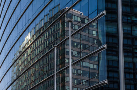 BRUSSELS, BELGIUM - AUGUST 21, 2013: Modern architecture, buildings in European Quarter of Brussels, Belgiumのeditorial素材