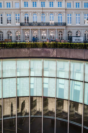 BRUSSELS, BELGIUM - AUGUST 21, 2013: Urban scene, streets and buildings in Brussels, Belgium