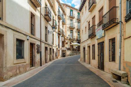 SEPULVEDA, SPAIN - SEPTEMBER 12, 2021: Architecture in the medieval town of Sepulveda, one of the most beautiful villages in Spain, located in the province of Segovia, Castile and Leon, in central Spainのeditorial素材